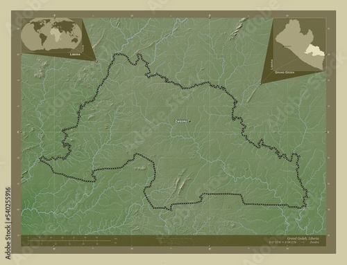 Grand Gedeh, Liberia. Labelled points of cities photo