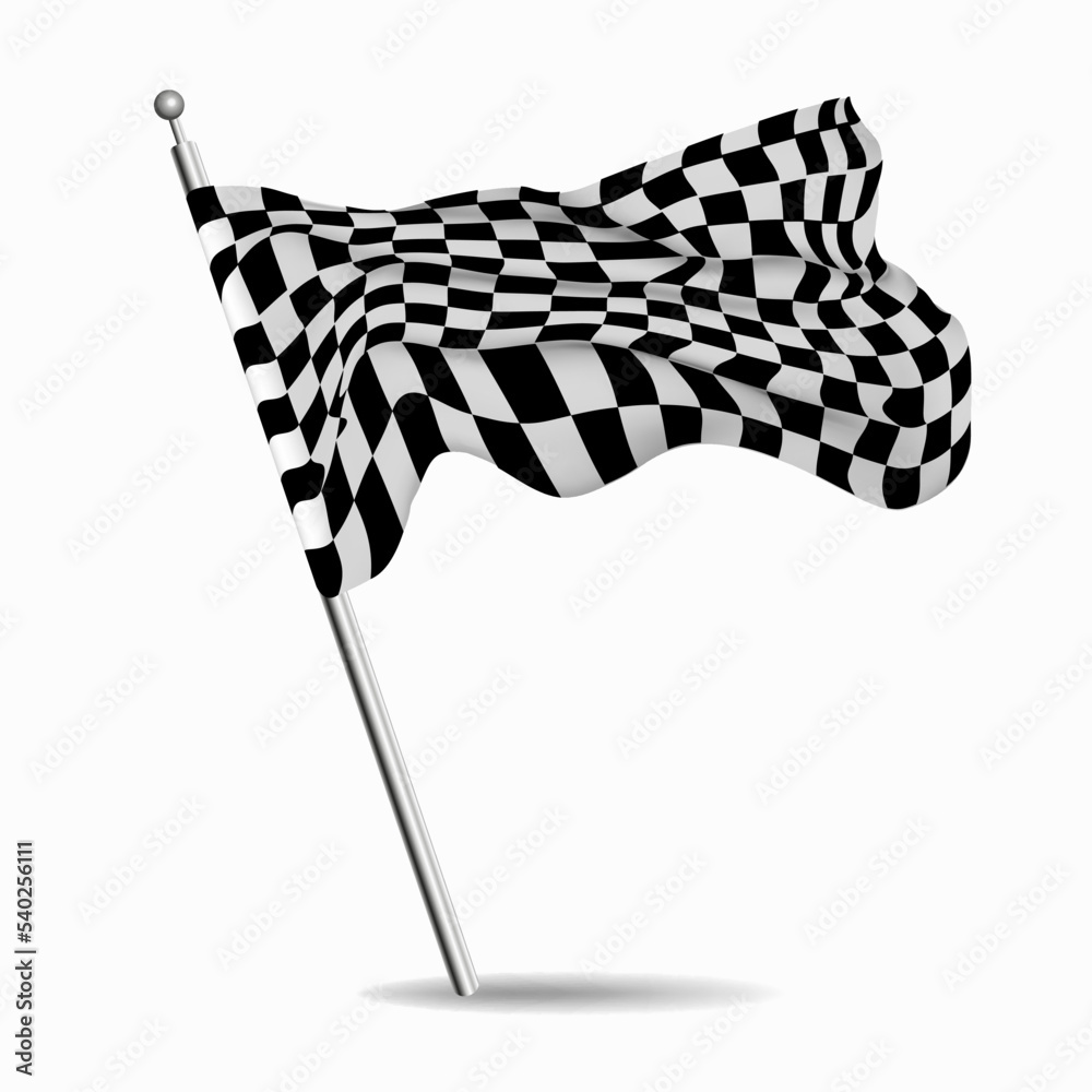 Fototapeta premium Checkered Flag, old-style vector isolated