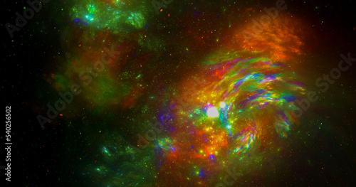 Fantastic abstract background from stars and galactic in space. Fractal spiral.