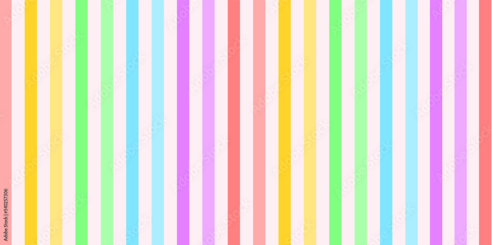 Obraz premium Rainbow color of vertical stripes, abstract background. Seamless pattern design. Paper, cloth, fabric, dress, napkin, cover, bed printing, gift, wrap. Matter, alternative, lgbtq, childish, playground.