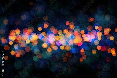 Night city street lights bokeh background