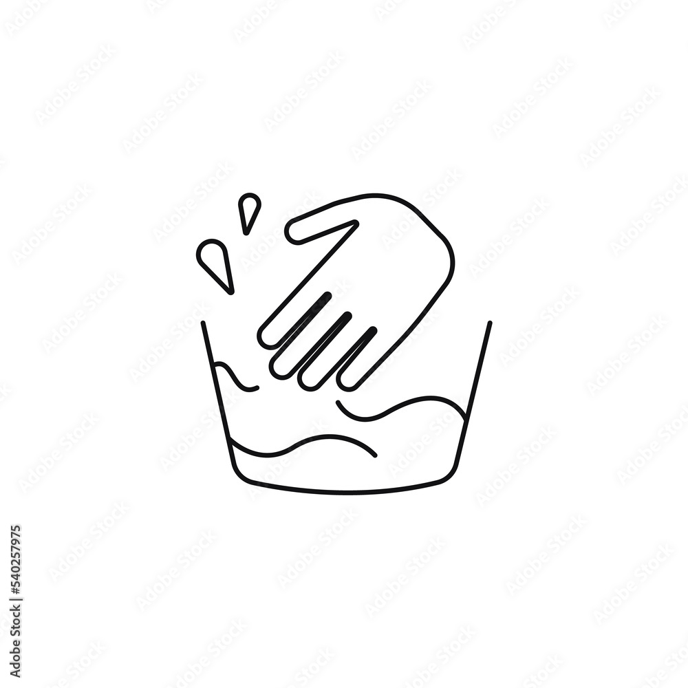 Fototapeta premium Hand wash icon line symbol. Isolated vector illustration of hand wash icon sign concept for your web site