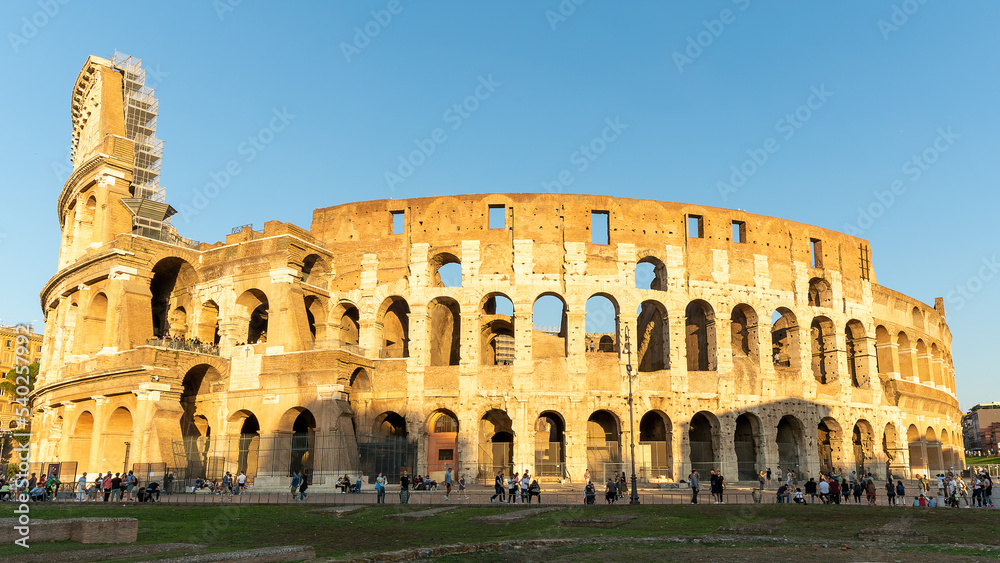 Inside the Colosseum in Rome on October 2022