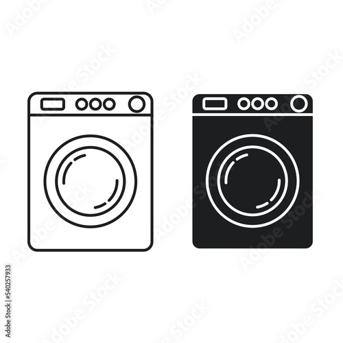 Washer machine line icon, outline sign, linear style pictogram. Electric appliances symbol