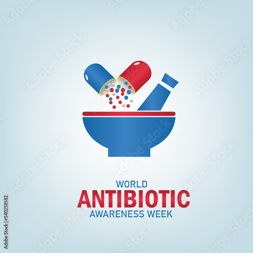 Vector illustration of World Antibiotic Awareness Week. Simple and Elegant Design