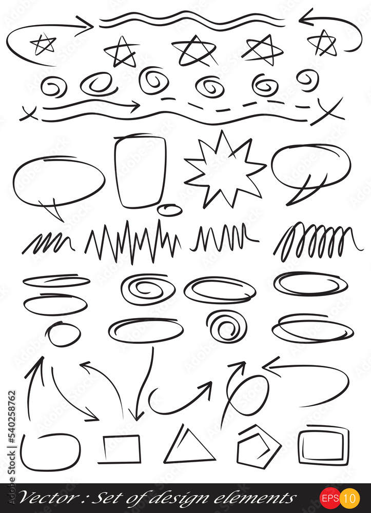 Hand drawn design elements , vector illustration Hand drawn design elements , vector illustration
