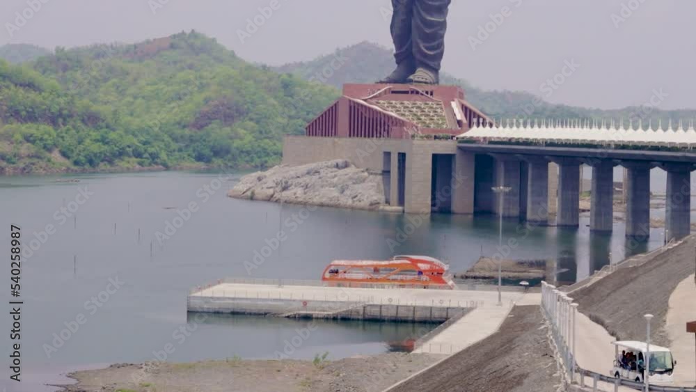 statue of unity the world tallest statue with bright sky at day from different angle