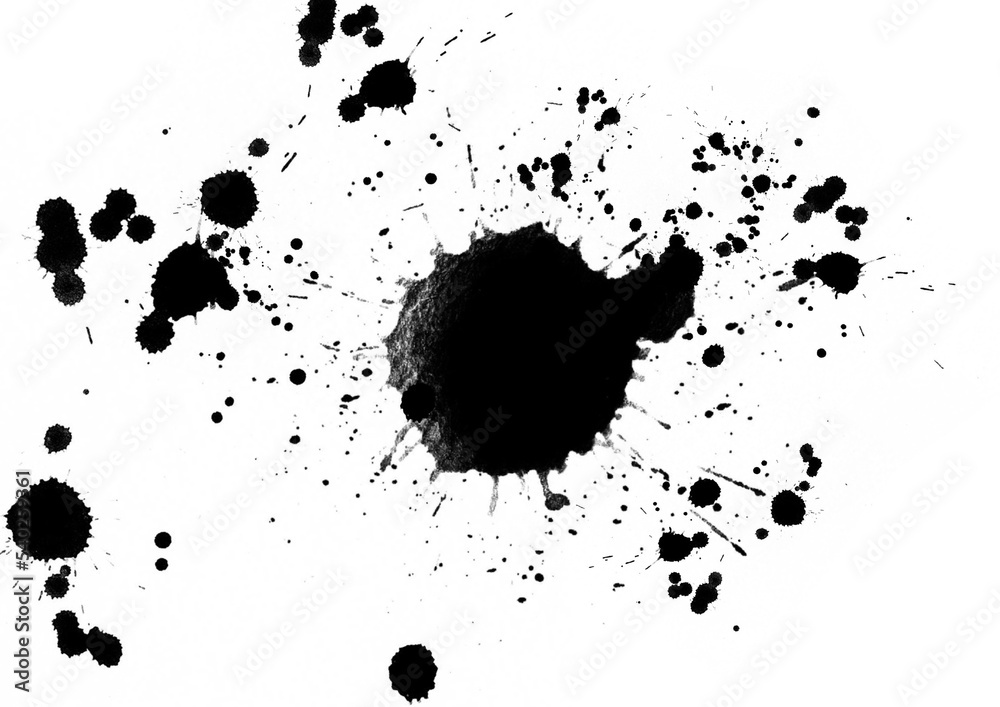 black ink splat on transparent background clip art clipart - obrazy, fototapety, plakaty 