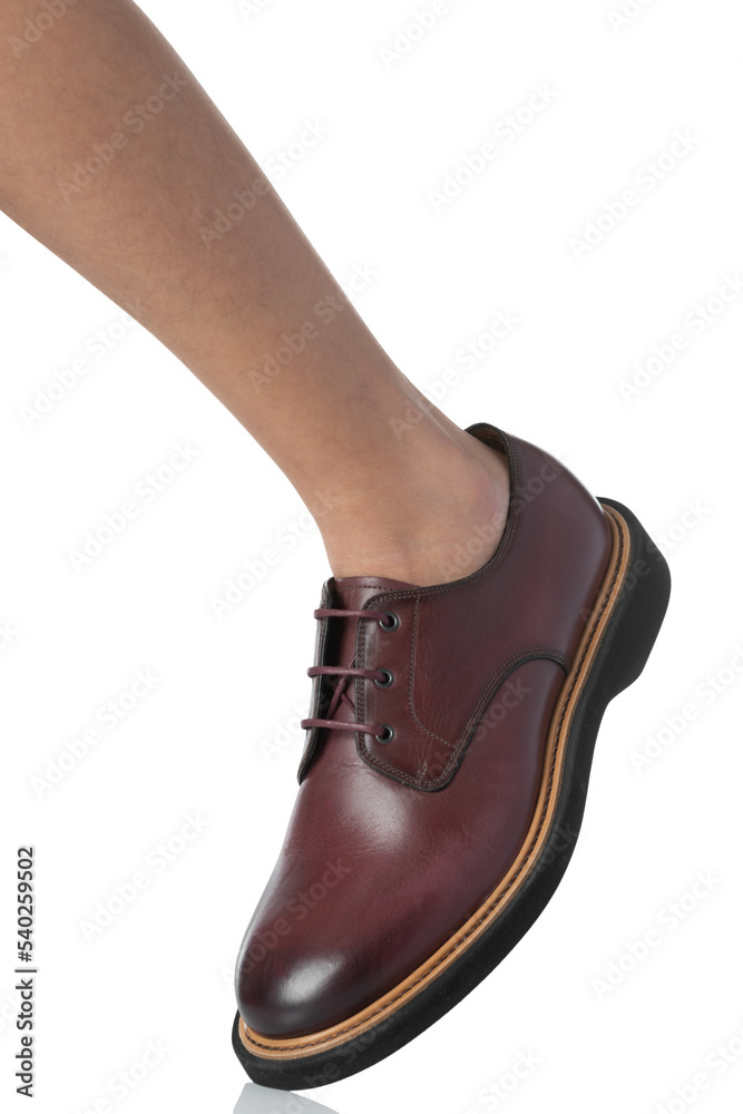 Men wearing leather shoes of side view isolated on white background Men wearing leather shoes of side view isolated on white background