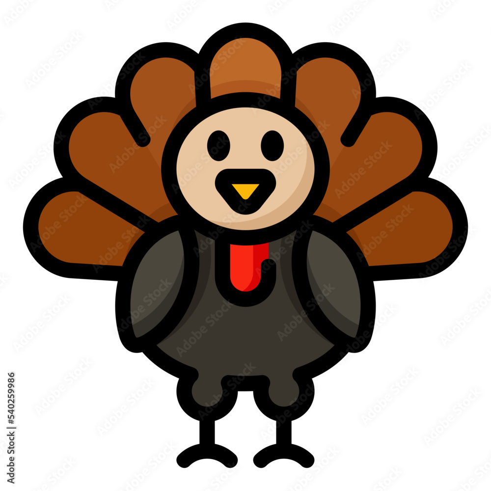 Fototapeta premium turkey line color icon