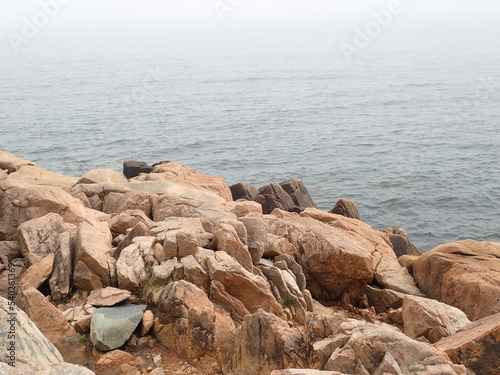 Ocean meeting a rocky shore in Maine