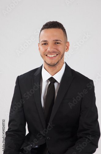 Happy man in a suit with a big smile