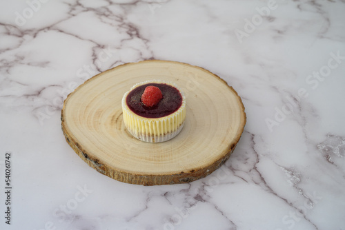 chcocolate mini cake on a wood photo