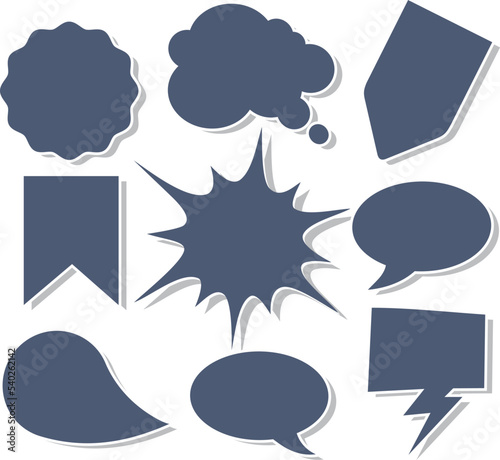 A collection of comic  speech bubbles. comic speech bubbles doodle set