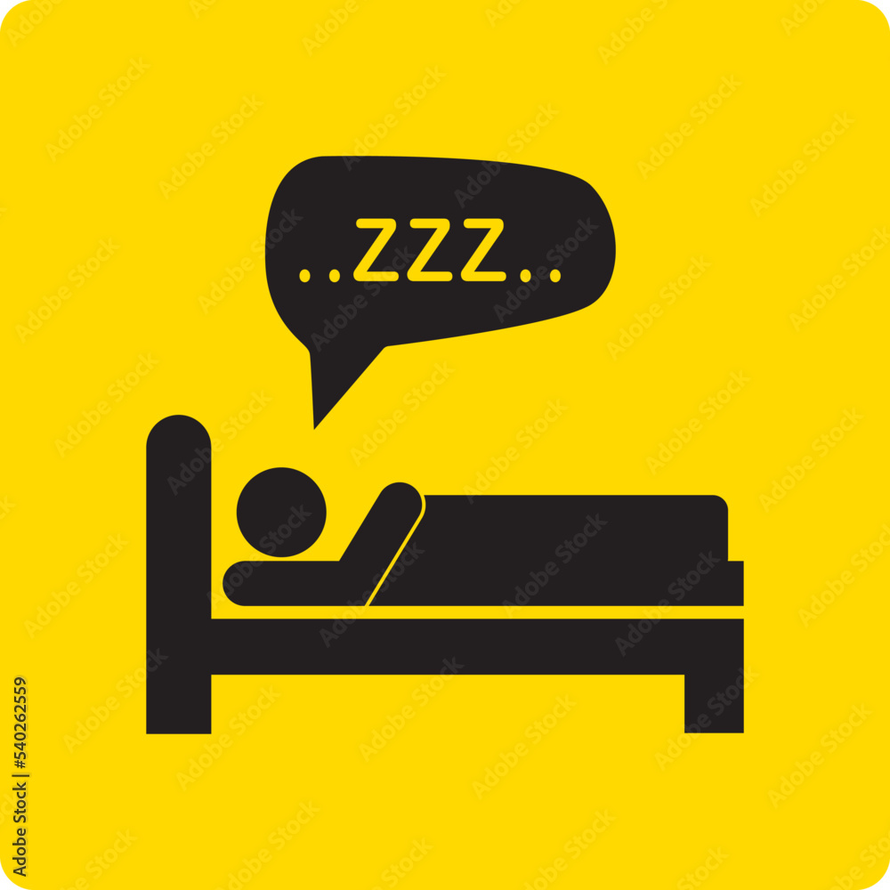 Sleeping symbol on yellow background Sleeping symbol on yellow background