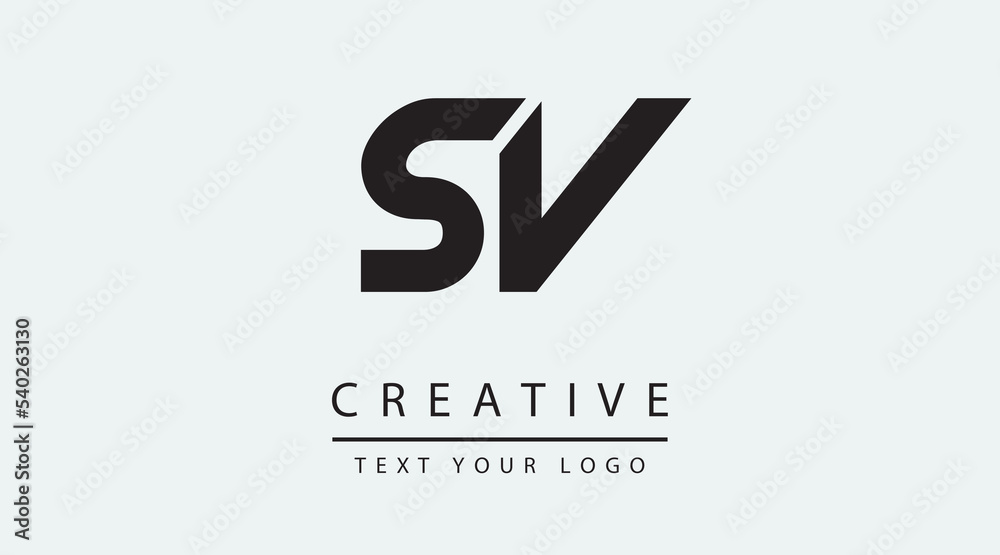 SV VS Logo Design Tech Concept With Background Initial Based Creative sv-vs-logo-design-tech-concept-with-background-initial-based-creative