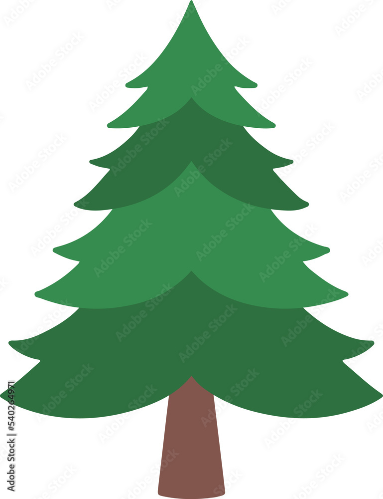 Fototapeta premium Christmas Watercolor Spruce Tree