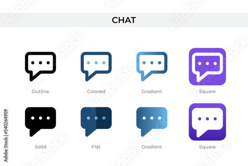 chat icon in different style. chat vector icons designed in outline, solid, colored, gradient, and flat style. Symbol, logo illustration. Vector illustration