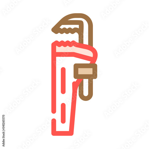 pipe wrench color icon vector. pipe wrench sign. isolated symbol illustration