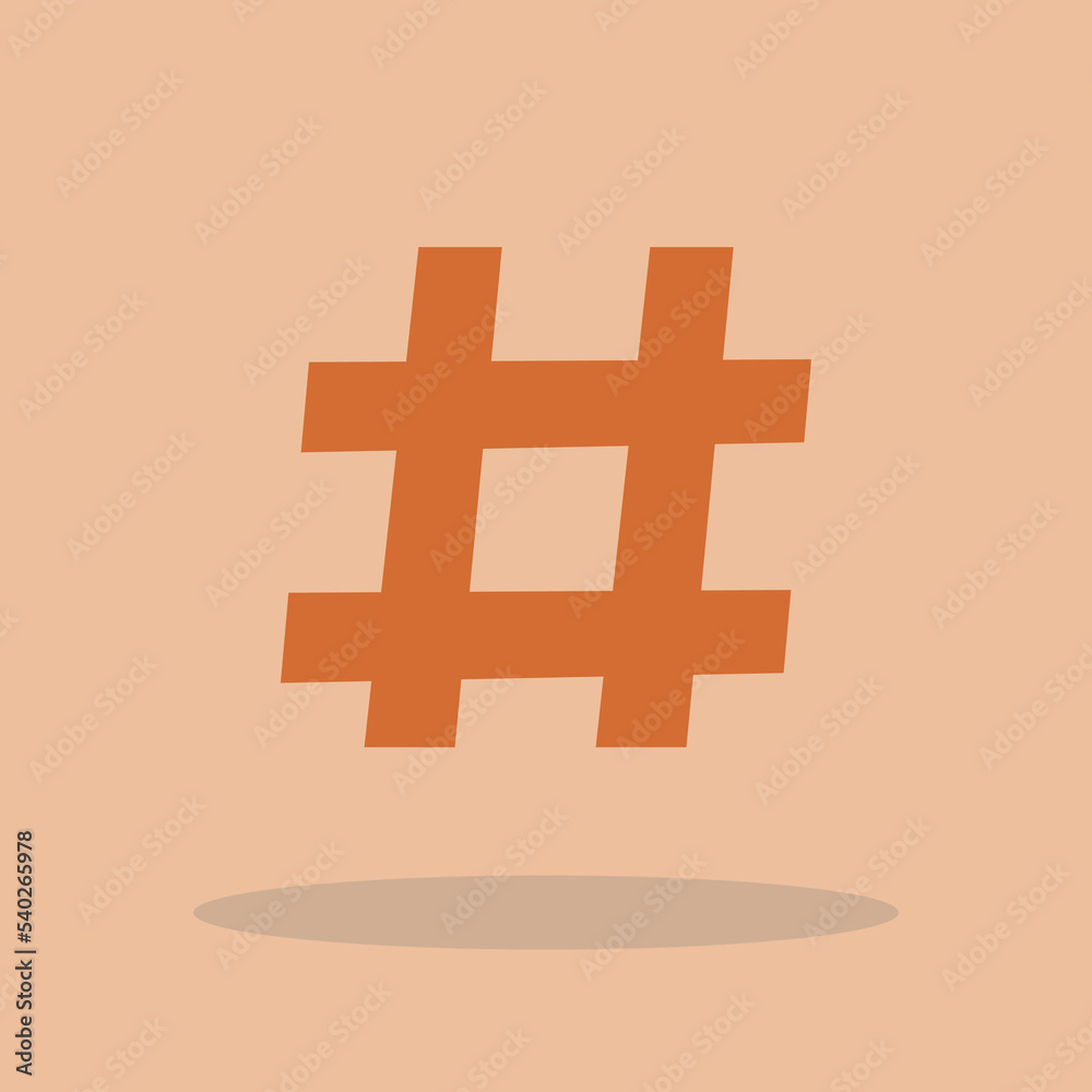 Obraz premium Hashtag vector icon illustration sign