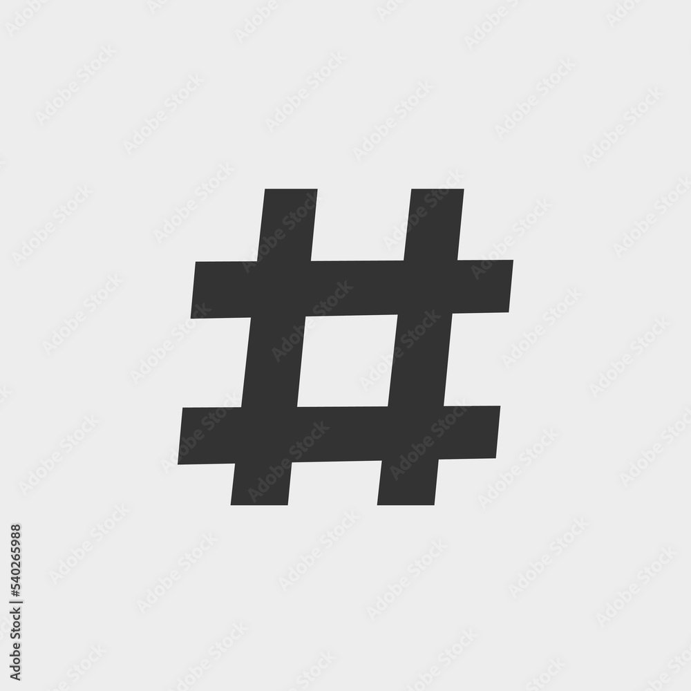 Fototapeta premium Hashtag vector icon illustration sign