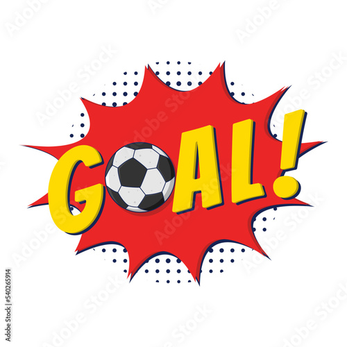 Wallpaper Mural Goal comic text isolated on white background. Football sport, soccer ball. Comic text speech bubble balloon. Pop art style wow banner message. Comics book font sound phrase template. Halftone dot Torontodigital.ca