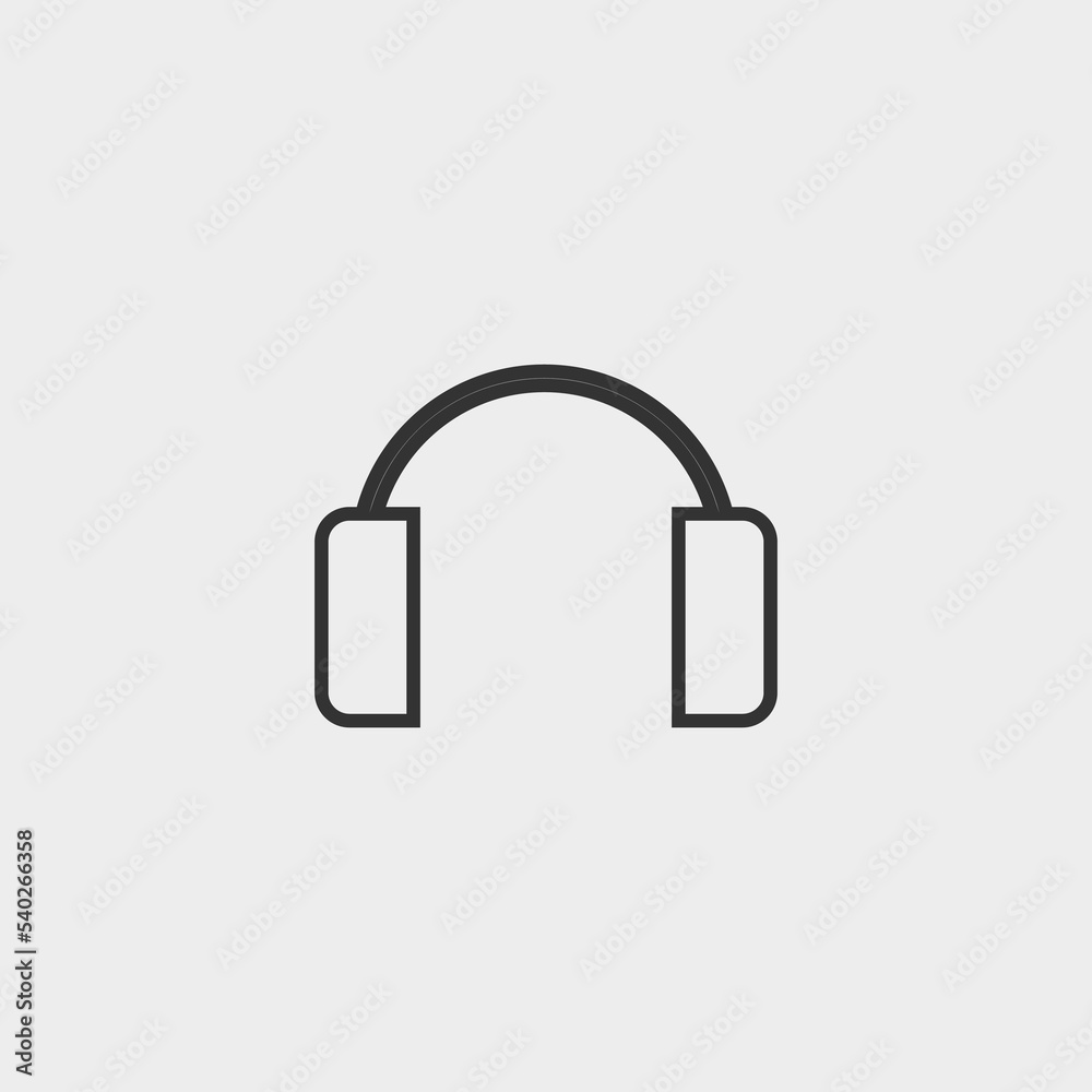 Headphones vector icon illustration sign Headphones vector icon illustration sign