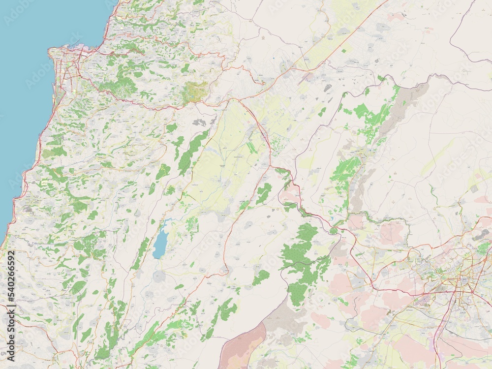 Fototapeta premium Beqaa, Lebanon. OSM. No legend