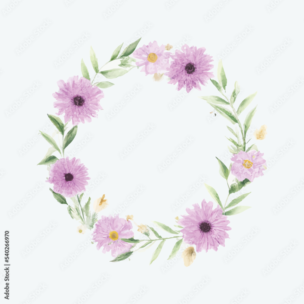 Watercolor flower frame background