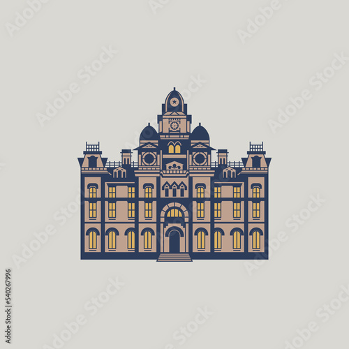 Illustration Vector Graphic of a lockhart courthouse building, very suitable for architecture, travel, tourism etc.