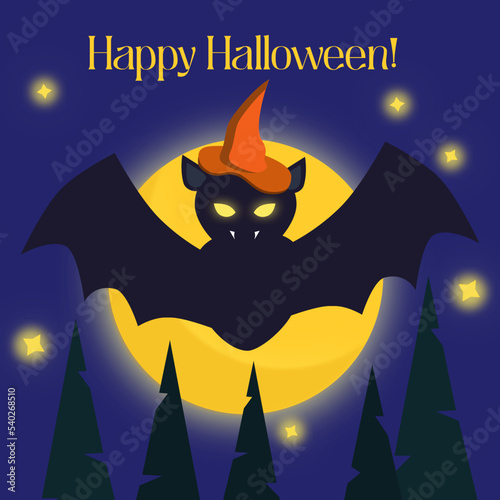 Hallowen bat at night