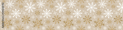 Christmas background with snowflakes. Seamless pattern. Banner. Vector illustration