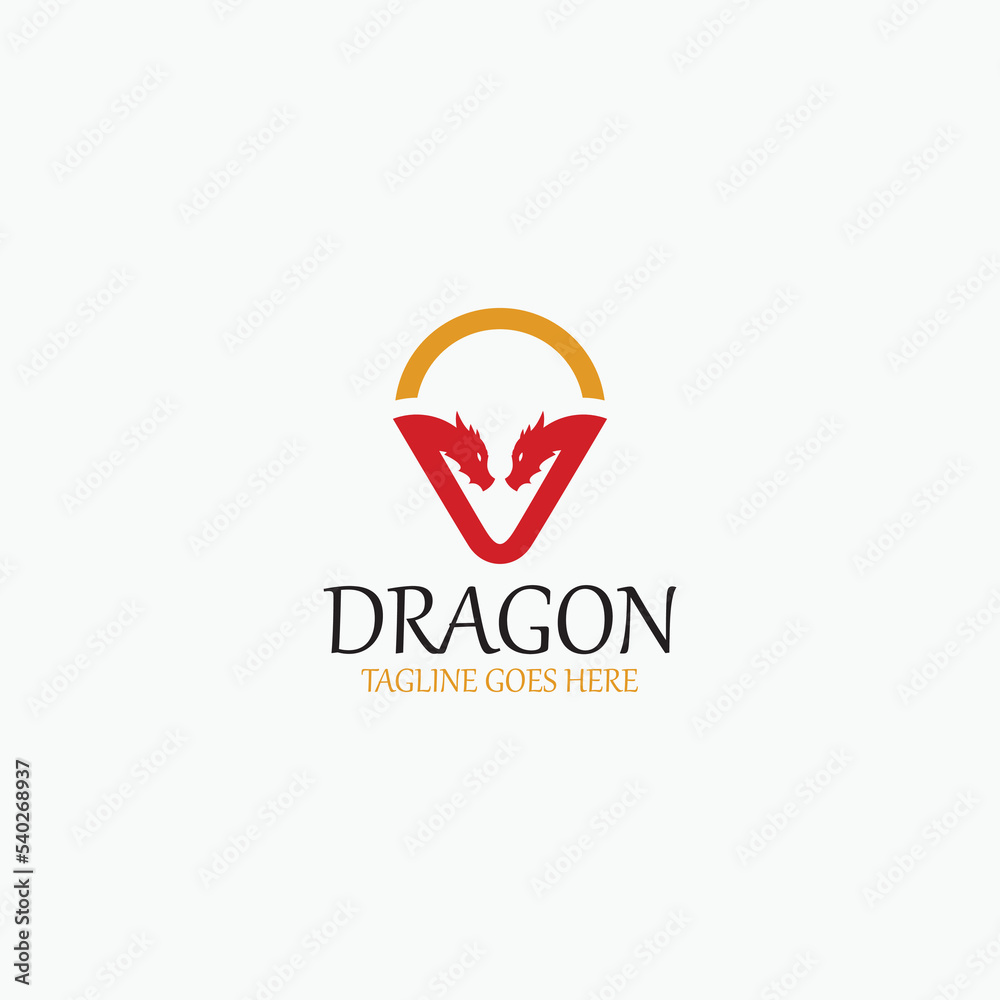 Dragon logo design template. Vector illustration Dragon logo design template. Vector illustration