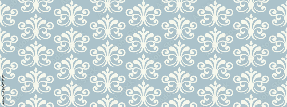 Seamless vintage style pattern with decorative floral elements