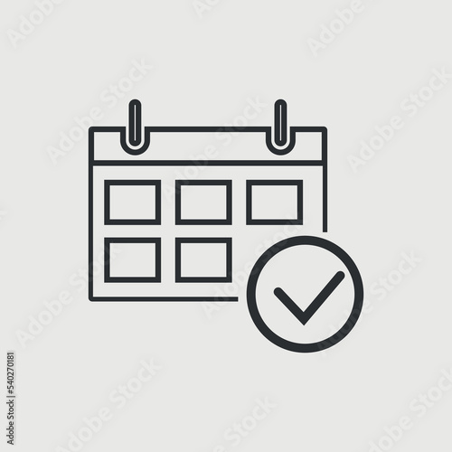Calendar check vector icon illustration sign