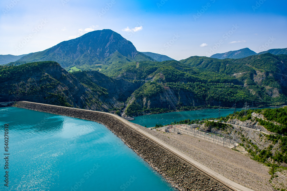 France. Serre Poncon. Hautes-Alpes. Serre-Poncon lake. Barrage. EDF power station