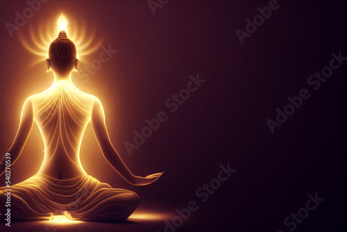 yogini or goddess meditating 3d illustraion photo