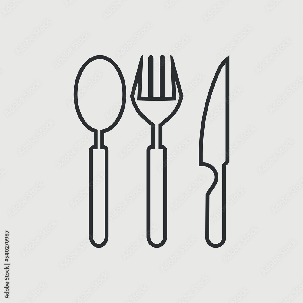 Folk knife and spoon vector icon illustration sign Folk knife and spoon vector icon illustration sign