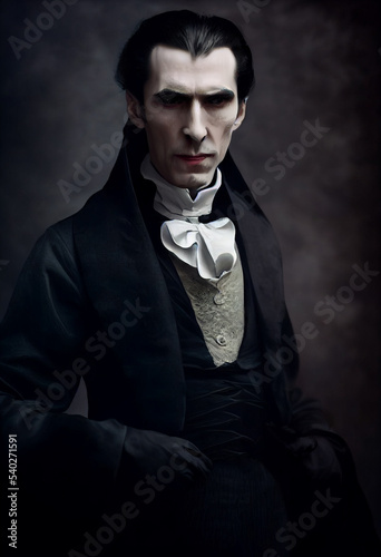 Concept art illustration of count Dracula vampire