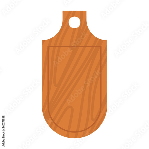 Cartoon wooden pizza board. Restaurant empty utensil for food and chop board for kitchen icon isolated white. Handles plank tray for cutting and cooking. Textured hardboard vector illustration
