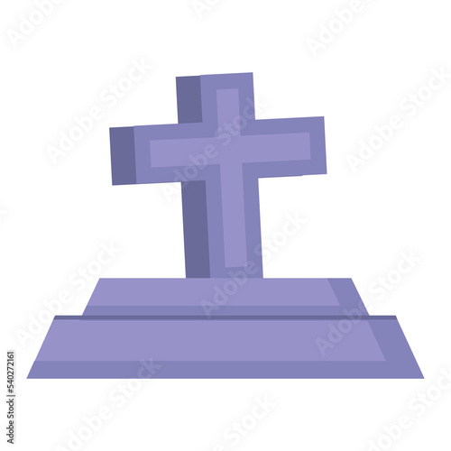 Icon cartoon headstone or tombstone for grave. Death gravestone for cemetery and dead symbol. Halloween tomb or scary burial. Crypt or old element rip and ingenious vector illustration