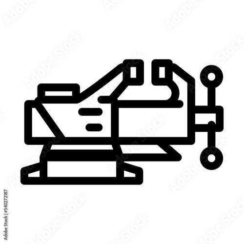 swivel base bench vice line icon vector. swivel base bench vice sign. isolated contour symbol black illustration