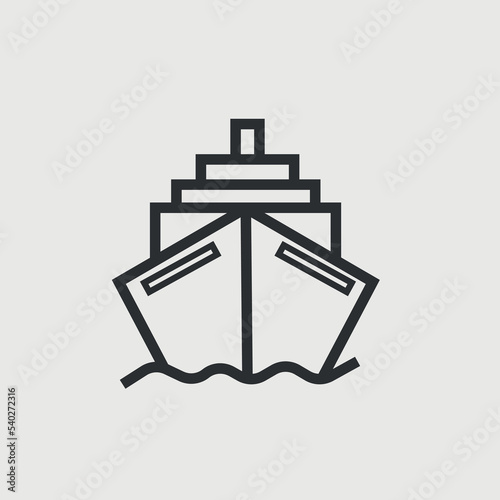 Ship on water vector icon illustration sign