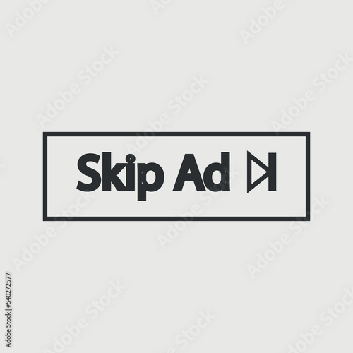 Skip Ad button vector icon illustration sign