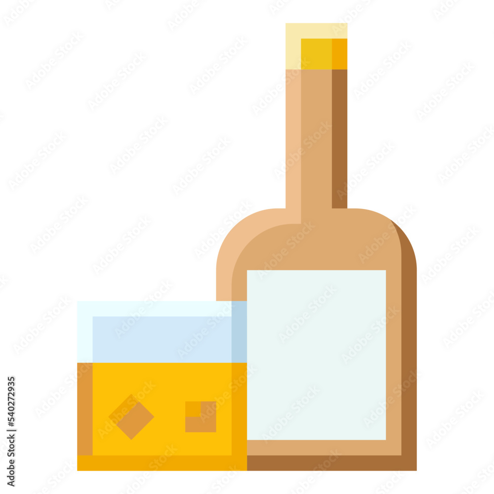 Obraz premium whiskey flat icon