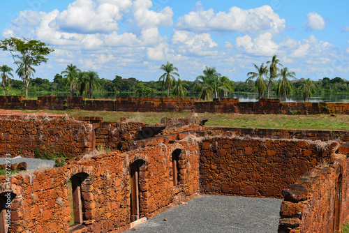 The ruins of the Forte Príncipe da Beira fort surrounded by rainforest, on the banks of the Guaporé river, near Costa Marques, Rondonia state, Brazil, on the border with the Beni Department, Bolivia photo