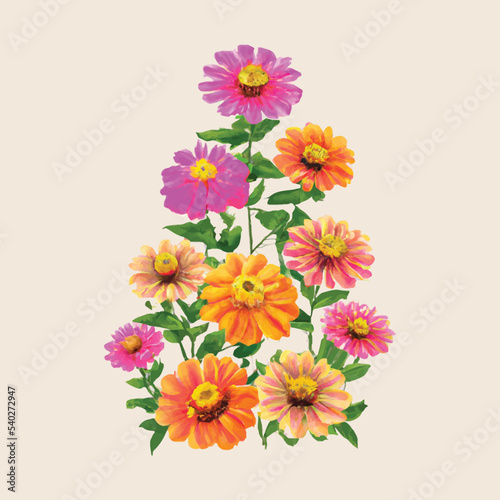 Beautiful watercolor flower plant illustration