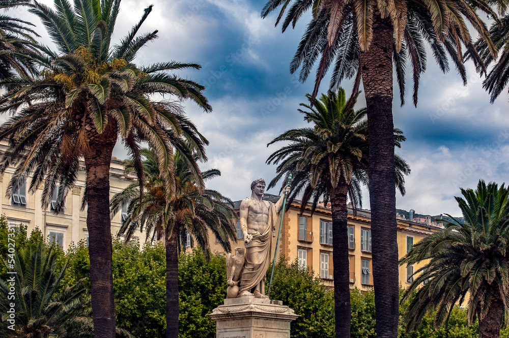 France. Corsica. Bastia. Statue of Napoleon on the Place Saint-Nicolas