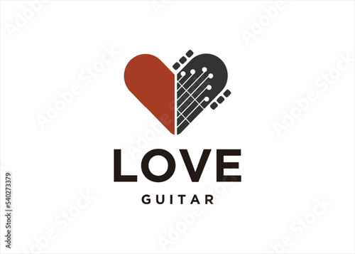 love music guitar skateboard logo design icon