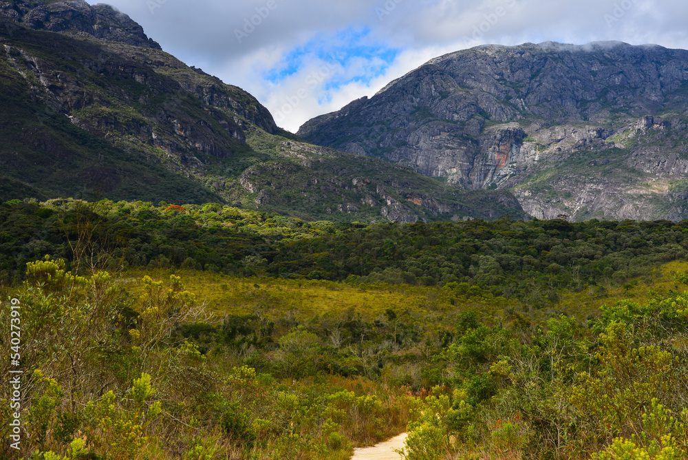 A hiking trail in the Caraça Natural Park, Santuário do Caraça, Catas Altas, Minas Gerais state, Brazil A hiking trail in the Caraça Natural Park, Santuário do Caraça, Catas Altas, Minas Gerais state, Brazil